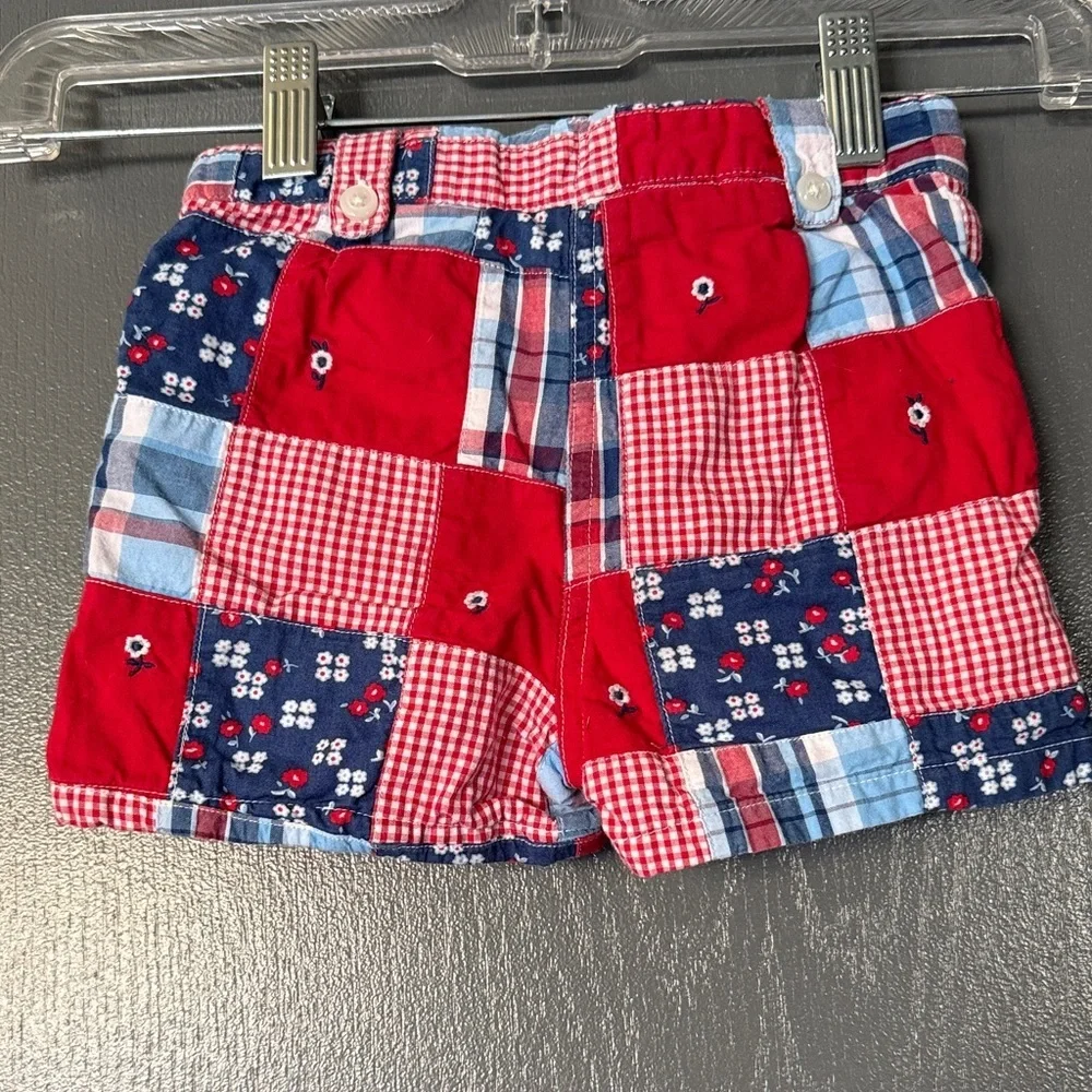 Janie and Jack Red and Blue Patchwork Shorts